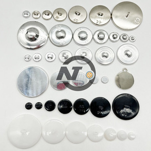 4穴エコフレンドリーPUレザー生地カバーボタン、シンプルな手押しシャンクボタンブランク（衣類用） - Product Image 4