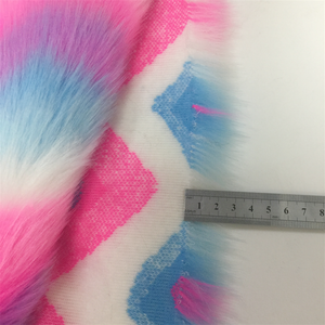 Màu hồng màu xanh trắng hỗn hợp mô hình sóng nhân tạo Lông Thú Giả lông cho đồ chơi nhà dệt may quần áo Polyester Vải - Product Image 6