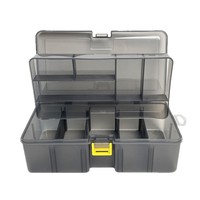 Doppelschichtige Köderbox aus Leichtem ABS, Angelzubehör-Organizer mit Herausnehmbaren Trennwänden, Kapazität unter 20L