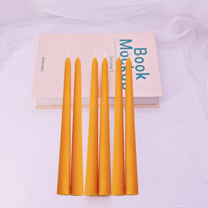 LP27F 2.2*25cm Bougies coniques en cire d'abeille naturelle écologique Bougies en cire d'abeille jaune faites à la main - Product Image 1