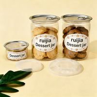 Nouvelle conception, logo personnalisé, boîtes en plastique transparent jetables pour gâteaux, smoothies, lait, thé, jus, bouteille pour animaux de compagnie avec couvercles entièrement ouvrables