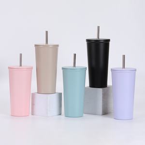 750ml 304 acier inoxydable double couche grande capacité tasse de paille décontractée Portable thermos thermique isolé sous vide - Product Image 2