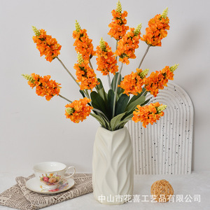 Fleurs artificielles de lavande en soie mélangée, faites à la main, style européen, pour décoration de table de mariage, incassables - Product Image 2