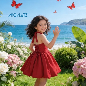 MQATZ Nuovo Elegante Abito Senza Schienale per Ragazze, Grazioso Vestito da Cerimonia per Bambine, Abito da Principessa con Fiori, Taglia Regolabile LP663 - Product Image 2