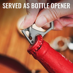Keyunity Km05 Nhỏ Titan Carabiner Keychain Clip, 2 Inch Bia Mở Chai Key Chủ Nhiệm Vụ Nặng Nề <span class=keywords><strong>Multitool</strong></span> Với Vít Bit - Product Image 4