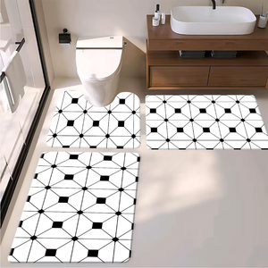 Ensemble de <span class=keywords><strong>tapis</strong></span> de bain fantaisie Forêt, vert olive, motif arbre, oiseau et étoile, 3 pièces, pour salles de bain de style campagnard inspiré de la nature - Product Image 3