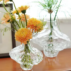 2023 yeni İskandinav vadisi yaratıcı vazo yapıt duman kül şeffaf dekoratif ev modeli oturma odası çalışma taş cam vazo