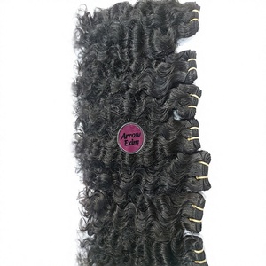Deep Curly Indian Remy Hair Extensions Machine Double Weft Human Natural Curl <b>Bundles</b> 100g - Product Image 1