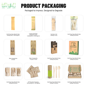 Önceden Sarılmış Peçete ve Tek Kullanımlık Bambu Çatal Bıçak Seti Kamp Gereçleri Seti Bambu Sofra Takımı ve Mutfak Eşyaları - Product Image 3