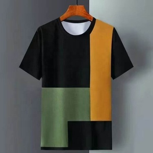 T-shirt unisexe effet soie glacée en gros - Haute qualité, été, nouveau, tendance, motif sang noir pur, manches courtes, décontracté - Product Image 1