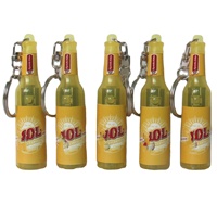 Promotion Porte-clés Bouteille 3D en Alliage de Zinc et Plastique, Logo Personnalisé, Mini Portable, Accessoires de Bar Modernes pour Restaurants, Chine