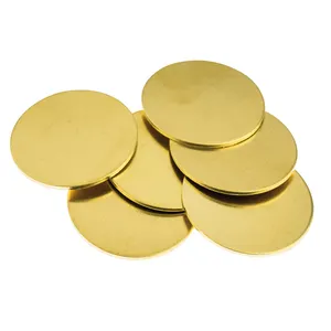 Laser Cutting H59-H62 Solid Brass Discs Blanks Metal Original Brass Polished Brass Plate OD 20-100mm Thick 0.5mm - 3mm