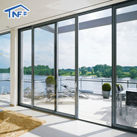 Puerta Corredera de Patio de Alta Resistencia con Aislamiento Térmico, Puertas Correderas Modernas de Aluminio con Doble Vidrio Insonorizado