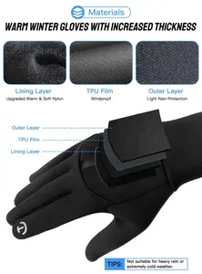 Calidad superior personalizado correr ciclismo al aire libre frío pantalla táctil calentamiento impermeable deportes de invierno guantes personalizar Logo al por mayor - Product Image 3