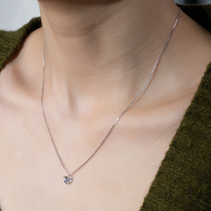 Listo para enviar MSN-956 Collar de diamantes de laboratorio redondos de 1 quilate en oro blanco de 9 quilates, collar de diamantes de laboratorio a la moda. - Product Image 3