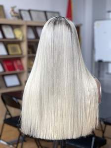 2024 SHY Hair Neues Perücken-Design Aschblonde Echthaar-Perücken Pelucas De Cabello Humano 100% Natürlich für Weiße Frauen - Product Image 5