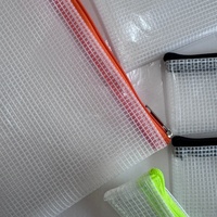 Étui à crayons transparent en PVC avec logo personnalisé Pinsheng, imperméable, portable, avec fermeture éclair, pour étudiants, sac de rangement pour fournitures scolaires