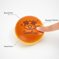 Jouet Squishy en forme de chignon rond SweetBuns à remontée lente, motif vache, anti-stress, à presser et à restaurer, compagnon de bureau