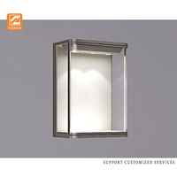 OEM Custom Square Wand montage Schmuck Vitrine LED Luxury Store Shop Vitrinen für Gold Diamond Halskette Schmuck Display