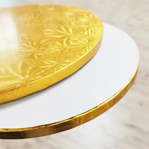 Tablero de pastel corrugado personalizado de oro de 12mm, tambor de pastel de alta calidad, tablero de Base redonda, herramientas para hornear al por mayor