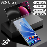 Smartphone S25 Ultra Android 13.0 Double SIM CDMA LTE Deca Core 7,3 Pouces 5G HD Caméra Arrière 72MP 16 Go + 512 Go ROM Global pour Jeux Mobiles
