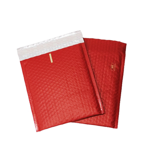 Enveloppe à bulles rouge compostable et biodégradable, sac d'expédition personnalisé, emballage postal imprimé sur mesure - Product Image 3
