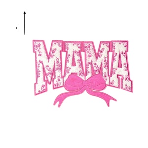 Sur la vente de grande taille fer sur chenille brodé bord rouge Mama Love Be Mine lettre <span class=keywords><strong>Patch</strong></span> pour T-shirt - Product Image 6