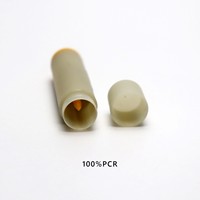 100% PCR baume à lèvres rond tube de rouge à lèvres logo personnalisé conteneur de soin des lèvres twist up baume à lèvres emballage de cosmétiques OEM vente chaude