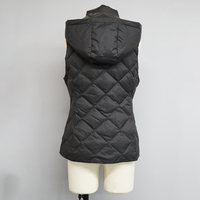 Rompi Puffer Wanita Desainer Hitam Vintage Anti Air Bordir Kancing Berlapis Diamond Quilted
