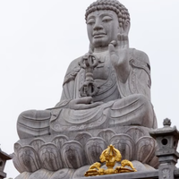 Statue de Bouddha surdimensionnée en granit, finition antique, résistante aux intempéries, sculpture de méditation au design traditionnel, marque Fengtuo pour le Zen