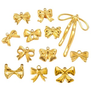 Dijes de Acero Inoxidable para Joyería, Dijes de Moda con Forma de Lazo en Oro y Plata, Accesorios para Hacer Joyería a Mano - Product Image 5
