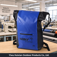 Sac étanche 30L avec séparation humide/sec, sac seau en PVC pour activités de plein air, rafting, natation, plage, sac à dos de rangement