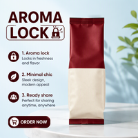Sachet alimentaire premium en plastique dépoli, refermable avec fermeture éclair et encoche de déchirement, qualité alimentaire, pour échantillons de café, thé, cadeaux et emballage de petites séries