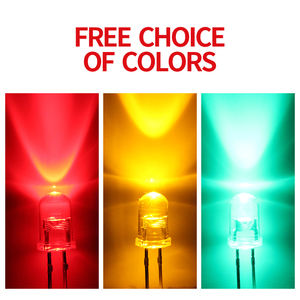 1000PCS trực tiếp chèn F5/5mm Vòng Ngắn Chân Trong Suốt <span class=keywords><strong>LED</strong></span> hạt màu đỏ vàng màu xanh lá cây giao thông ánh sáng cao đèn Dip <span class=keywords><strong>LED</strong></span> - Product Image 2