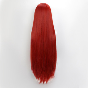 Perruque de cosplay <span class=keywords><strong>Rappi</strong></span> Red Hood, perruque synthétique longue et droite de 100 cm, perruque de fête d'Halloween, accessoires de costume - Product Image 2