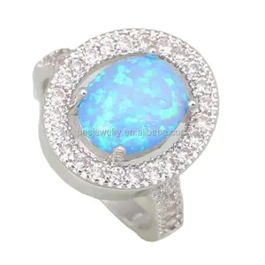 Fashion Blue Fire Opal Topaz Wedding Women's rings