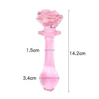 Plug anal en verre en forme de rose, Dildo, Jouets sexuels anaux, Entraînement anal pour adultes, Stimulation féminine, Plug anal en cristal, Perles anales, Jouets pour adultes