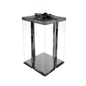 Hst nhà máy bán buôn trong suốt vuông rõ ràng Bánh hộp Nhà Máy Giá Valentines ngày Bánh hộp với cửa sổ rõ ràng - Product Image 6