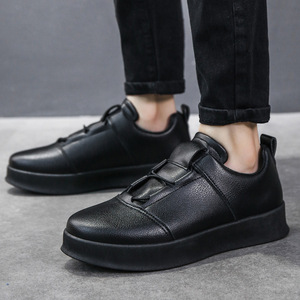 2026 Young Men's Comfortable <b>Height</b> <b>Increasing</b> Flat Sports <b>Shoes</b> Solid Color Leather New Design - Product Image 4