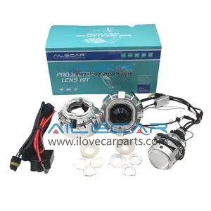 AILECAR 35W 2.5inch LED Projector Lens With Dual AE Shroud Crystal LED Angel eye Car Headlamp LED Projector lens Repair Kit