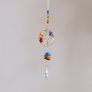 Attrape-soleil en cristal Arbre de Vie, Décoration de mariage, Cristaux de guérison, Décoration d'intérieur, Créateur d'arc-en-ciel, Arbre des chakras à suspendre - Product Image 4