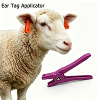 Pince applicatrice d'étiquettes auriculaires monobloc violette neuve en gros pour moutons et chèvres, en plastique durable, garantie 1 an, identification du bétail
