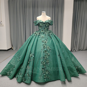 Vestido de Gala Moderno Verde Esmeralda Lsany197, Talla Grande, con Lentejuelas y Cristales, con Cordones, Estilo Natural para Quinceañera, <span class=keywords><strong>Servicio</strong></span> OEM Jancember - Product Image 5