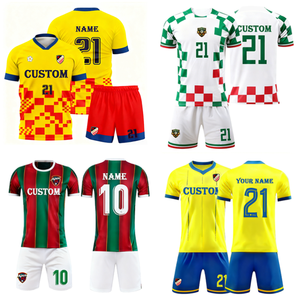 Uniforme de fútbol de entrenamiento de equipo con patrón y números de logotipo personalizado para hombres, estudiantes, niños, camiseta de fútbol transpirable de secado rápido - Product Image 3