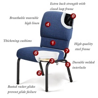 Fauteuil Capitaine d'Auditorium Empilable en Acier, pour Église, Hôtel, Théâtre à Bon Prix