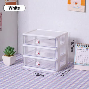 Accessoires de bureau Trieur Filles Cosmétiques et Bijoux Organisateur Boîte 4 Couches Mini Tiroirs Dessin Animé Lapin - Product Image 6