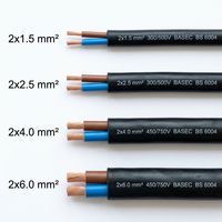 Cable de PVC Certificado H05RR-F 2*0.75mm 24/0.20AS OD6.4 100m Multifilar Flexible para Calefacción Eléctrica
