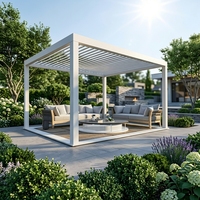 Pergola extérieure en aluminium, gazebo, toit rétractable manuel/électrique automatique à lames orientables, véranda de jardin, auvent en alliage d'aluminium, imperméable