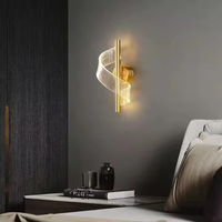 Lampu dinding dekoratif modern latar belakang Hotel, lampu samping tempat tidur kamar tidur