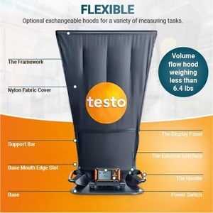 Débitmètre d'air Testo 420 pour systèmes HVAC avec mesure du débit en CFM et lecture de la température et de l'humidité - Product Image 2